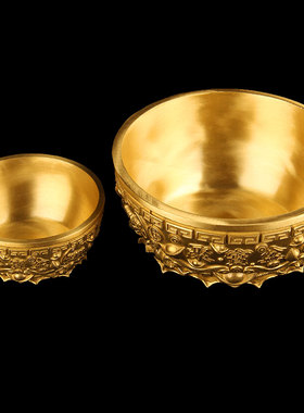 黄铜聚宝盆摆件家用客厅店铺办公室聚宝盆实心加厚五福聚宝盆