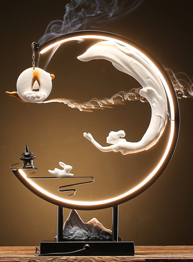 新中式禅意高端风格摆件灯圈家居客厅玄关电视柜酒柜装饰工艺礼品