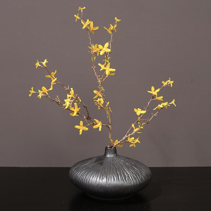 创意新中式扁形花瓶摆件花艺套装客厅酒柜桌面茶几样板房软装饰品,家居饰品,装饰摆件,淘宝优惠券,粉丝福利购,淘宝优惠卷