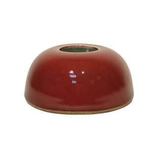 水盂郎红釉陶瓷笔洗水丞水滴砚台磨墨书法国画加水铜勺文房四宝