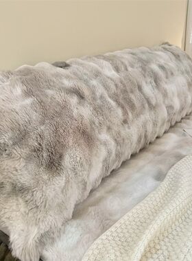 兔毛绒双人长枕套加绒情侣枕头套枕芯套1.5m1.8m单个珊瑚绒枕头套