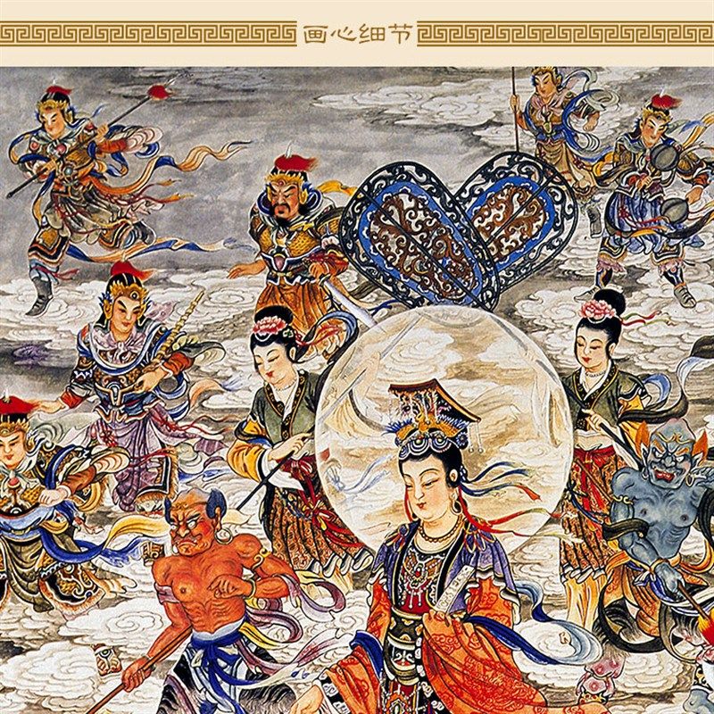 妈祖出巡护国佑民图 圣母助水图画像 天妃海神丝绸画卷轴挂画定制,家居饰品,国画,淘宝优惠券,粉丝福利购,淘宝优惠卷