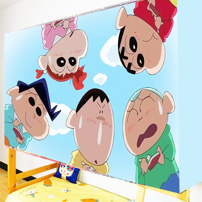 学校宿舍卡通小新遮光加厚床帘男女生个性上铺下桌通用下铺挡帘布