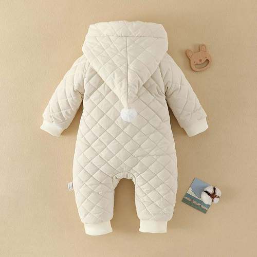 初生婴儿外出服冬季连身衣新生宝宝棉服秋冬外套6一12月包脚连帽