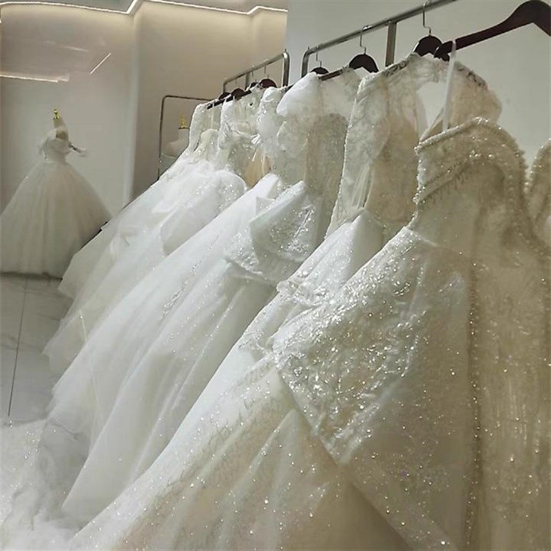 不锈钢落地婚纱展示架礼服挂衣架敬酒服挂衣杆女装店陈列道具货架