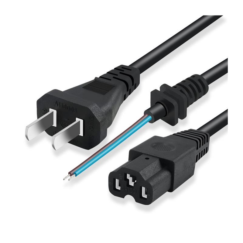 大功率电动车充电器电源线输入输出线品字形T孔圆孔二插插头加长