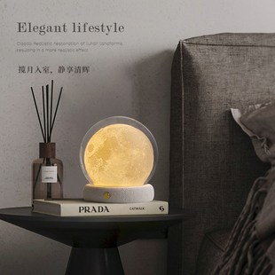 月球小夜灯充电桌面月球灯3d卧室床头台灯月亮氛围灯礼物定制图文