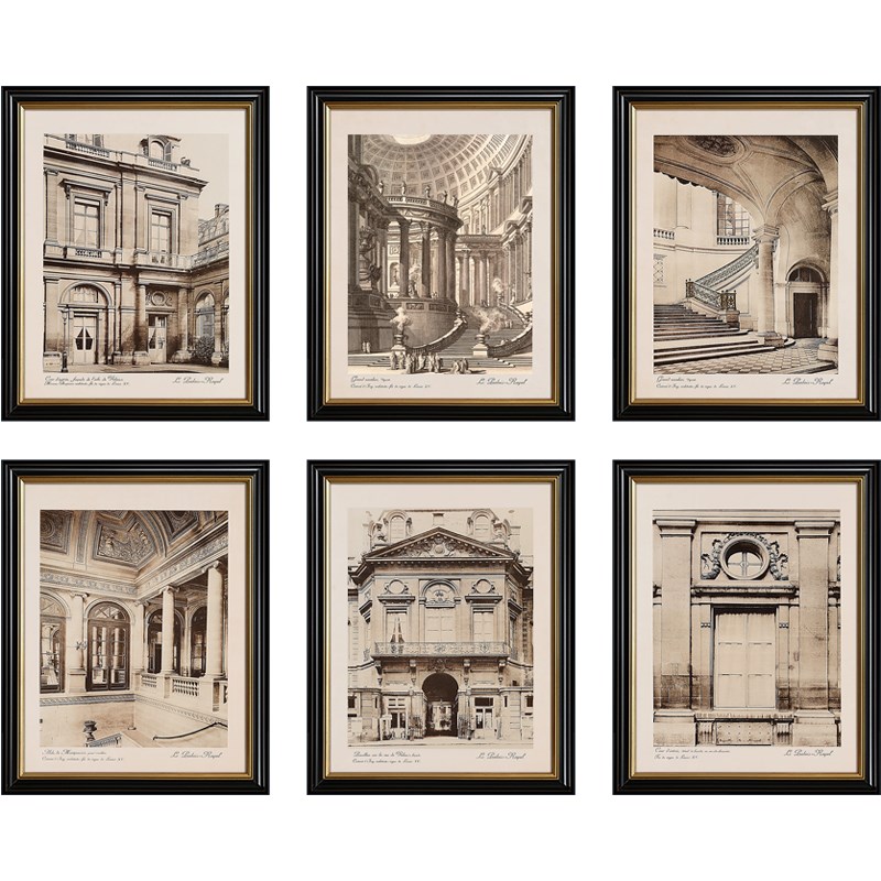 美式客厅轻奢装饰画沙发背景墙挂画法式餐厅卧室玄关欧式建筑壁画图片