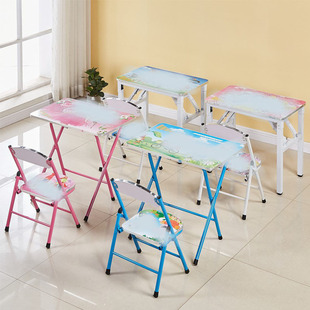 学生儿童折叠桌椅组合学校幼儿园书桌交叉加固写字桌学习写字桌