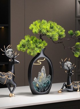 新中式博古架酒柜装饰品客厅茶几家居摆设高档摆件乔迁新居礼品