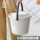 八拾代日式 塑料水桶家用带盖小号圆桶洗衣桶学生宿舍用可坐钓鱼桶