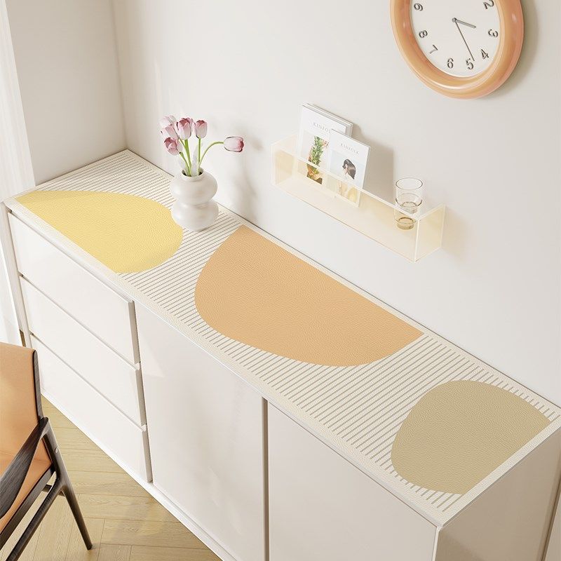 奶油风电视柜桌垫防水桌布柜垫桌面保护垫书桌玄关垫鞋柜餐边柜垫