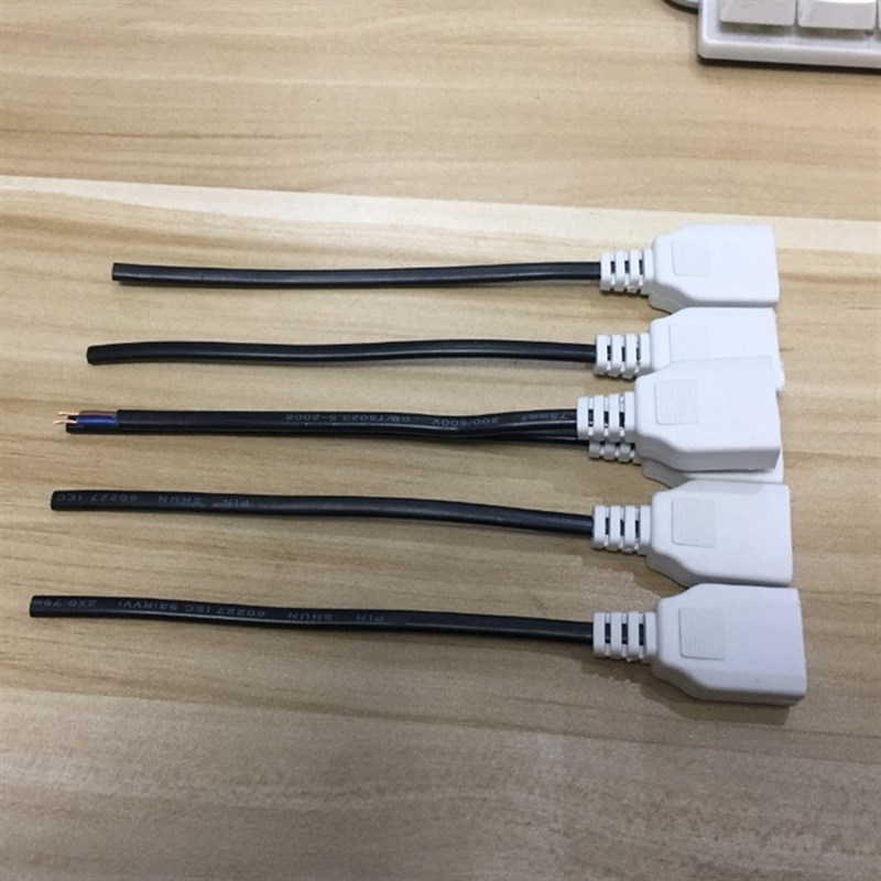 2孔母插头二脚带线母头220V公母对接电源头电源母插头二插孔接头