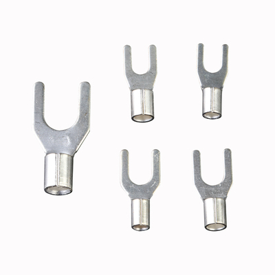 UT4-4冷压裸端子铜鼻子接线耳U型叉形快接线压接端子连接器100只