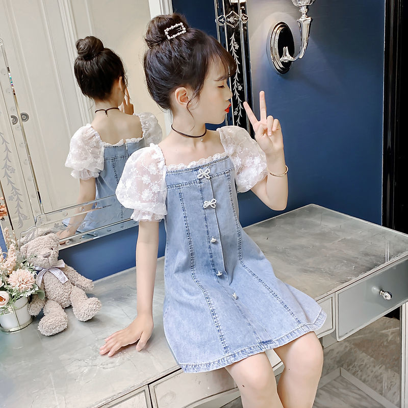 女童连衣裙夏装儿童牛仔裙中大童公主裙2021年夏季新款裙子童装女
