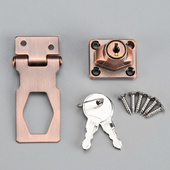 带锁锁牌锁扣搭扣柜子锁具柜门锁办公桌衣柜抽屉锁家用老式 免打孔