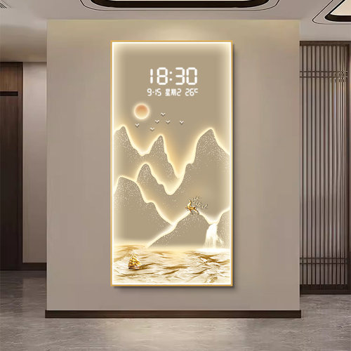 现代轻奢入户玄关装饰画寓意好山