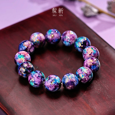 髹新非遗大漆珠紫曜漆器手串