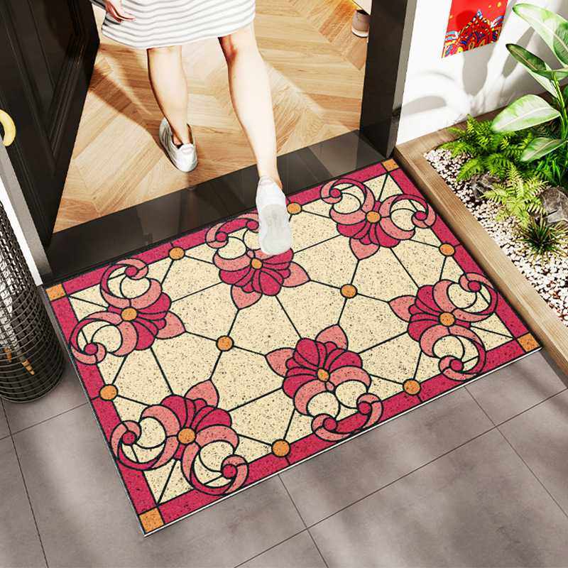 欧式PVC丝圈地垫家用进门门口蹭土防滑脚垫玄关可剪裁入户门地毯,居家布艺,入户地垫,淘宝优惠券,粉丝福利购,淘宝优惠卷