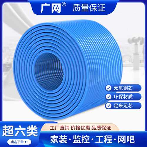 网线超六类国标万兆整箱工程双屏蔽无氧铜CAT6网络线300米跳线