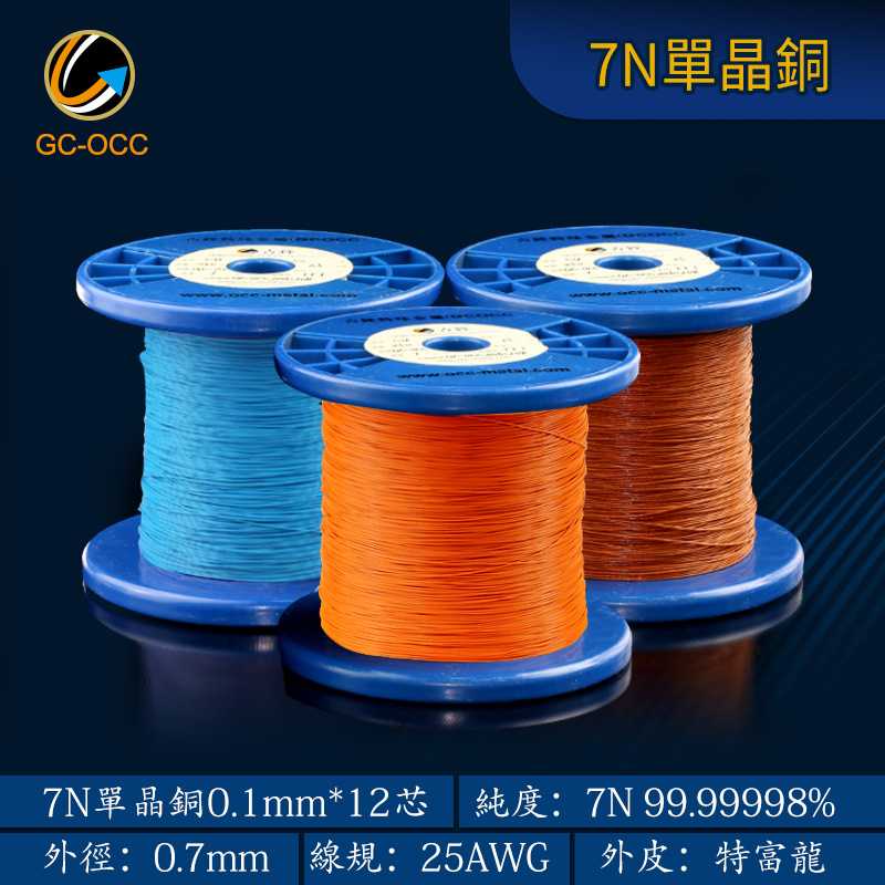 7N单晶铜线25AWG特氟龙皮散线发烧耳机升级线基音频信号机内线材