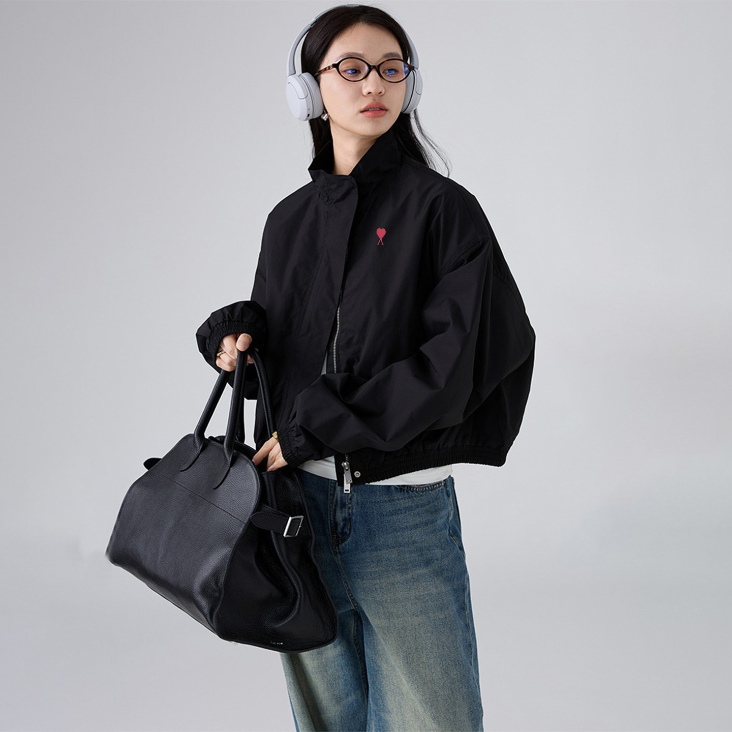 AMI 2025美式夹克外套女2025冬秋新款休闲宽松小个子短款上衣