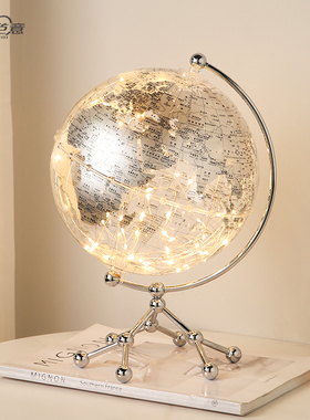 创意地球仪透明艺术摆件高档办公室桌面客厅电视柜家居轻奢装饰品