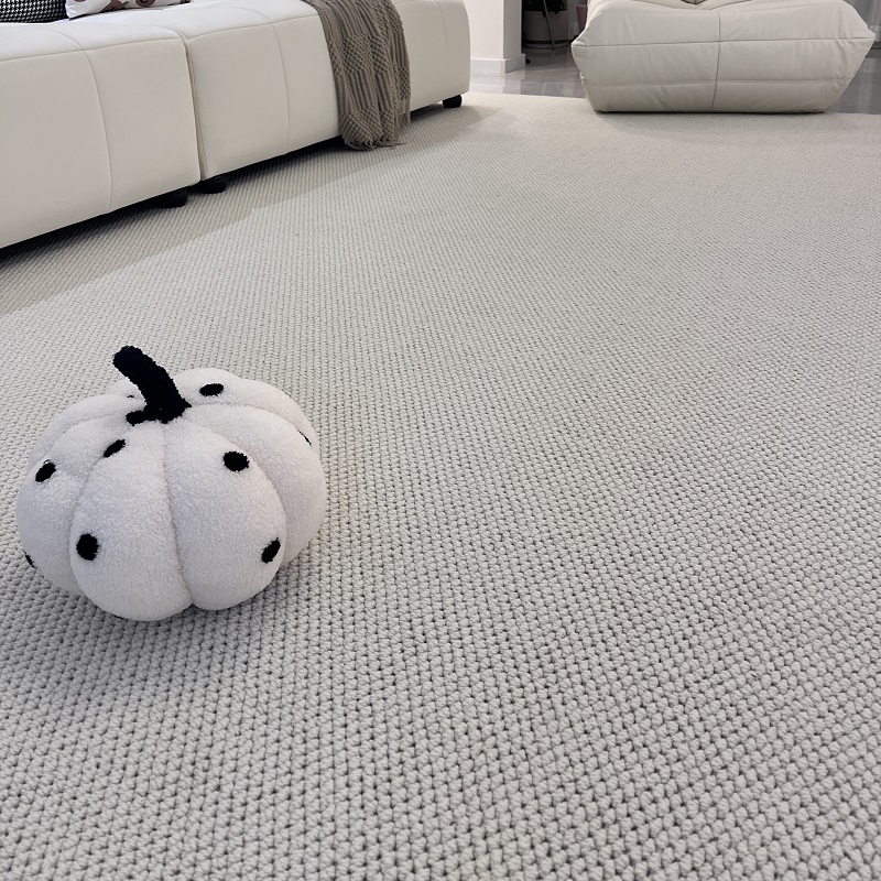 纯色仿羊毛地毯素色侘寂风客厅现代简约沙发毯卧室米白轻奢高级感