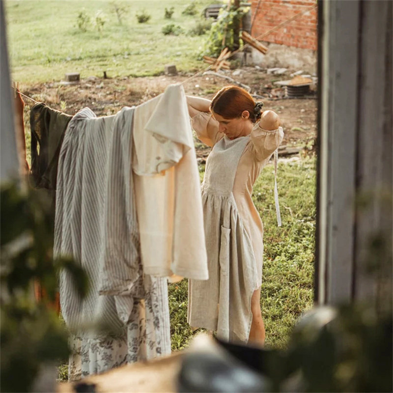 纯亚麻围裙透气美甲画画花艺师花店餐厅工作服女新款百褶裙可定制,家庭/个人清洁工具,围裙,淘宝优惠券,粉丝福利购,淘宝优惠卷