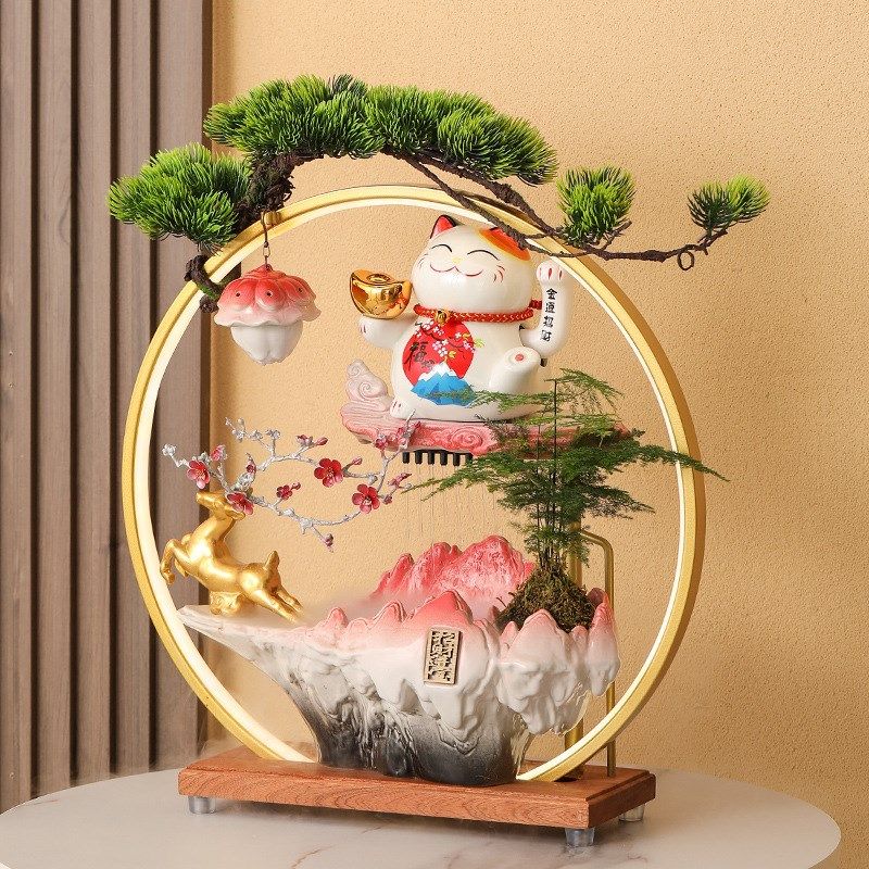 流水生财摆件家居客厅办公室桌面现代中式陶瓷招财猫装饰开业礼品,家居饰品,流水摆件,淘宝优惠券,粉丝福利购,淘宝优惠卷