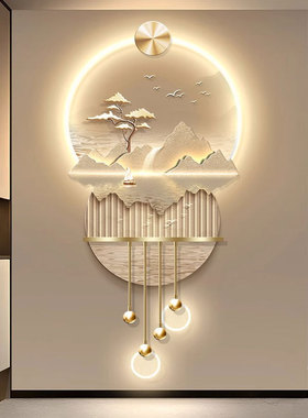 灯光画入户玄关高端装饰画2024新款客厅LED挂画楼梯走廊过道壁灯