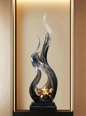 轻奢玄关摆件风生水起进门客厅旺宅大件电视柜壁龛高级感软装饰品