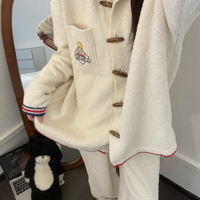 2025新款半边绒睡衣套装