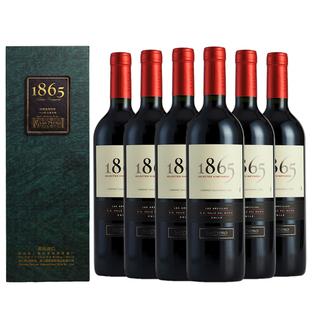 智利进口红酒圣佩特罗1865赤霞珠干红葡萄酒750ml*6整箱礼盒正品