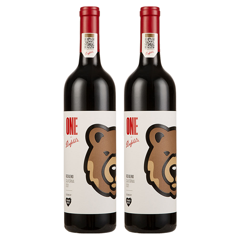 奔富（penfdolds）一号美国加州棕熊原瓶进口干红葡萄酒750ml*2瓶