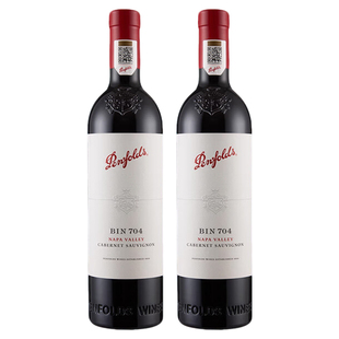 奔富BIN704美国原瓶进口红酒赤霞珠干红葡萄酒750ml*2瓶正品行货