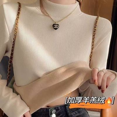 秋冬半高领打底衫女高级感