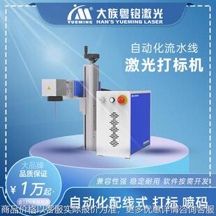 配线式大族激光打标机在线流水线自动激光打标标识喷码塑料金属纸