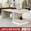 现代简约风岩板岛台餐桌一体家用多功能悬浮餐边一体柜吧台定制