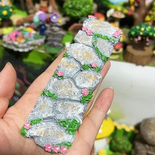 多肉花盆石板路微景观造景摆件石砖长路树脂小路面鱼缸庭院造景