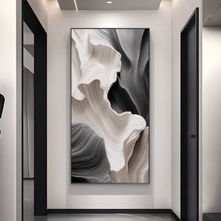 现代抽象玄关装饰画2025年新款走廊过道挂画高级感入户正对门壁画
