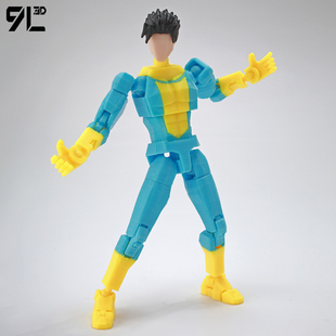 9L3D模型无敌少侠淡色马克关节可动人偶玩具美漫Titan泰坦13手办