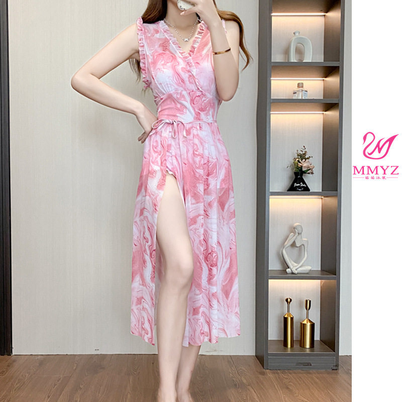 荷叶边粉色印花连体泳衣女夏裙式长裙仙性感显瘦遮肚温泉2025新款,运动/瑜伽/健身/球迷用品,连体泳衣,淘宝优惠券,粉丝福利购,淘宝优惠卷