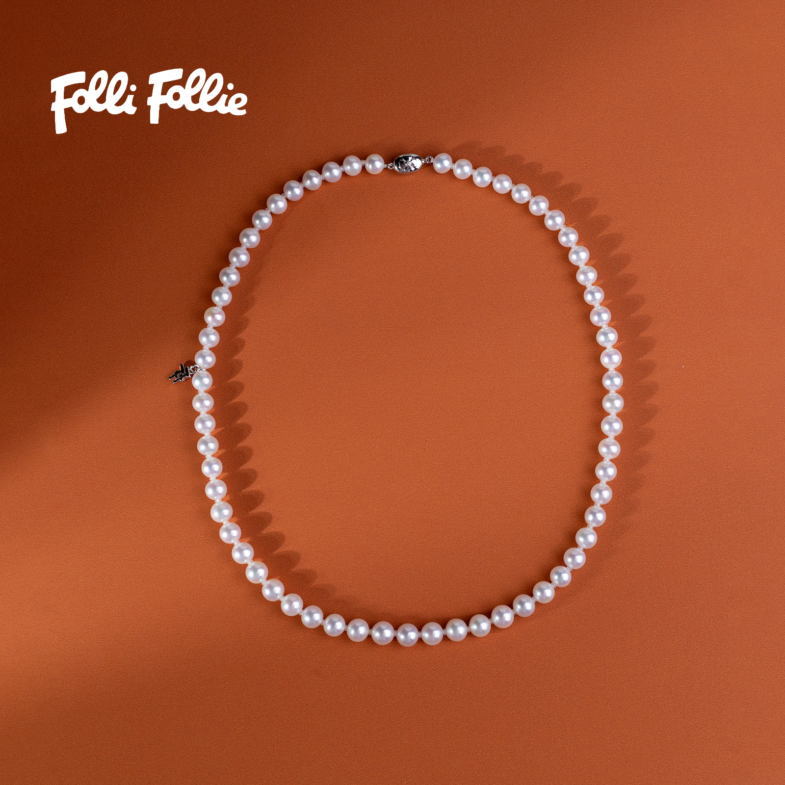 Folli Follie【烈儿专属】淡水珍珠S925银项链经典 N0320127-FF