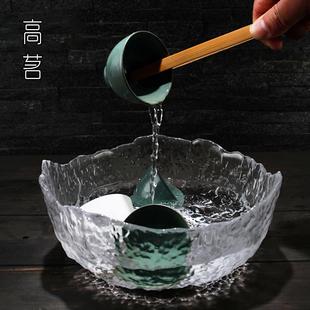 高茗玻璃茶洗大号水洗 杯洗干泡建水洗茶碗 茶海水盂洗茶具 配件