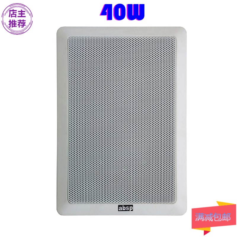 40W吸顶喇叭 长方形塑胶+钢网墙壁音箱 室内音响 天花喇叭