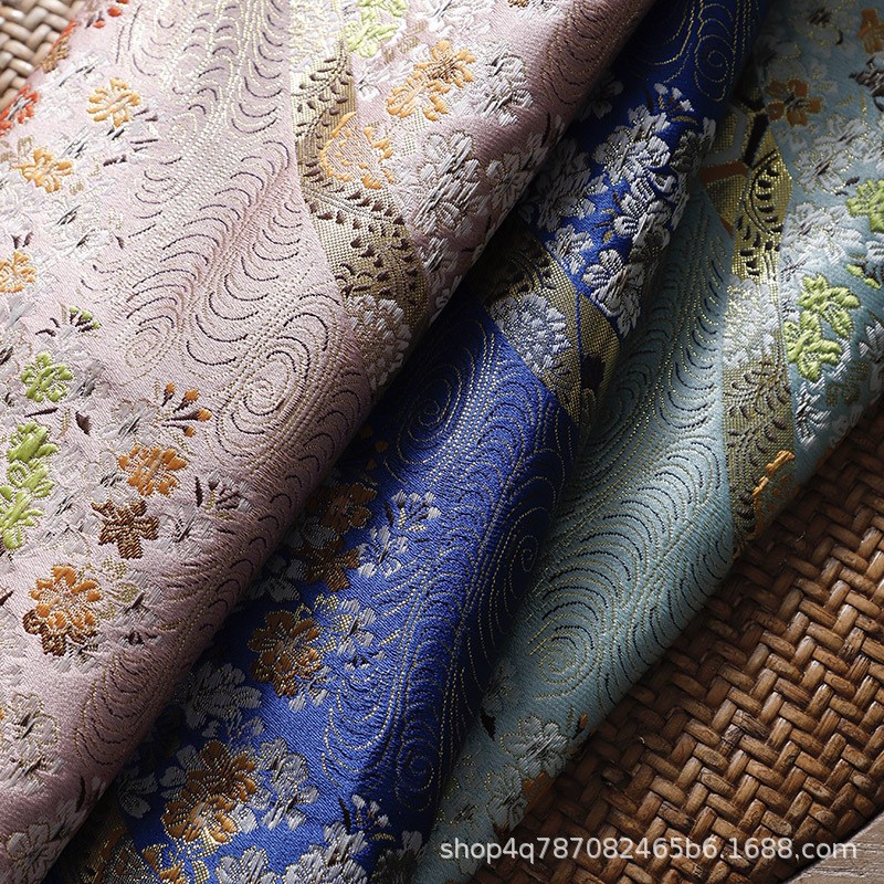 西阵织布料女装旗袍时装面料中国风汉服绸缎童装织锦缎布料