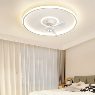 智能卧室吸顶风扇灯摇头吊扇灯超薄现代简约餐厅T家用带电风扇吊