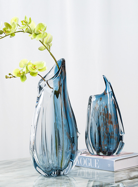 轻奢琉璃花瓶玻璃摆件现代简约客厅样板间玄关餐桌装饰品插花花器