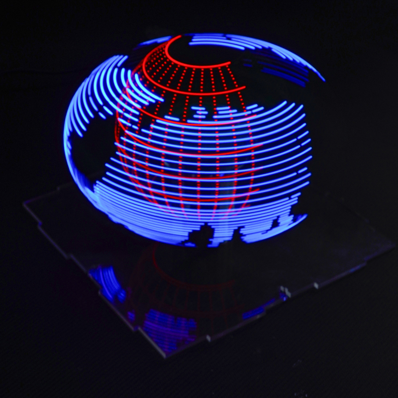 双轴球型旋转LED套件POV双色时钟显示遥控单片机DIY电子TJ-56-347